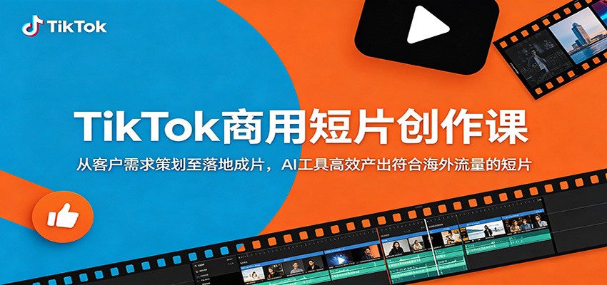TikTok商用短片创作课:从客户需求策划至落地成片,AI工具高效产出符合海外流量的短片