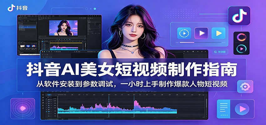 抖音AI美女短视频制作指南:从软件安装到参数调试,一小时上手制作爆款人物短视频