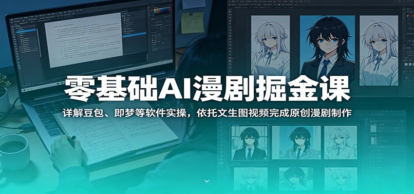 零基础AI漫剧掘金课:详解豆包、即梦等软件实操,依托文生图视频完成原创漫剧制作