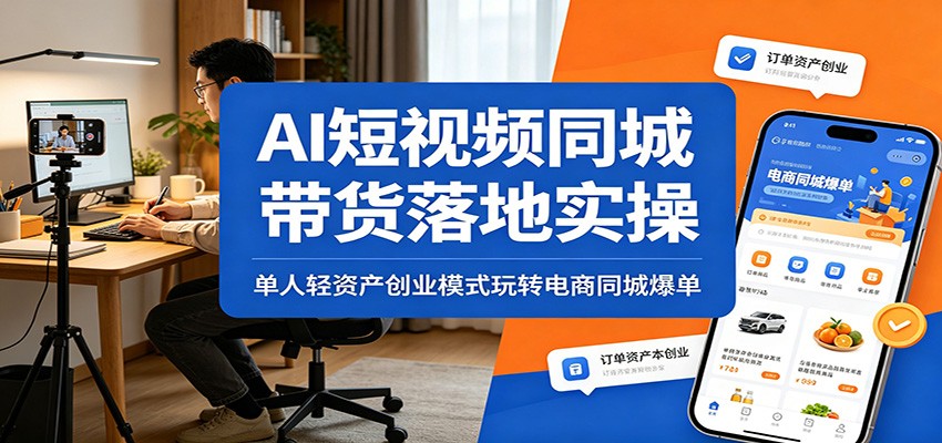 AI短视频同城带货落地实操:单人轻资产创业模式玩转电商同城爆单