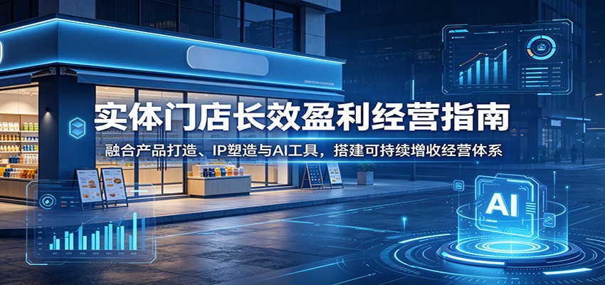 实体门店长效盈利经营指南:融合产品打造、IP塑造与AI工具,搭建可持续增收经营体系