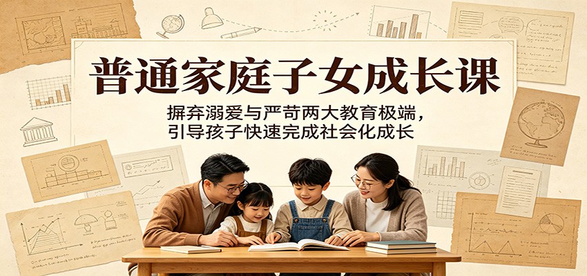 普通家庭子女成长课:摒弃溺爱与严苛两大教育极端,引导孩子快速完成社会化成长