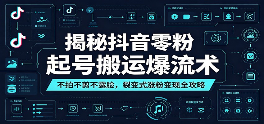 揭秘抖音零粉起号搬运爆流术:不拍不剪不露脸,裂变式涨粉变现全攻略