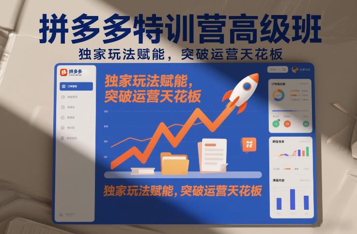 拼多多特训营高阶班,独家玩法赋能,突破运营天花板