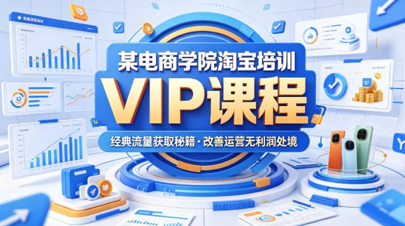 某电商学院淘宝培训VIP课程,各种经典有用的流量获取秘籍,改善运营产品没利润的处境