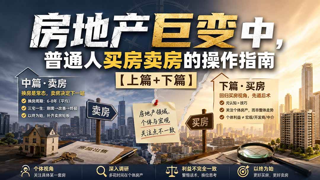 付费文章:房地产巨变中,普通人买房卖房的操作指南【上篇+下篇】