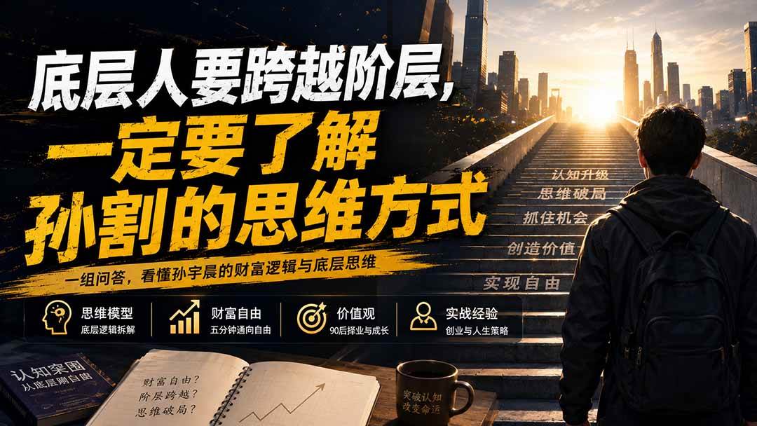 付费文章:底层人要跨越阶层,一定要了解孙割的思维方式