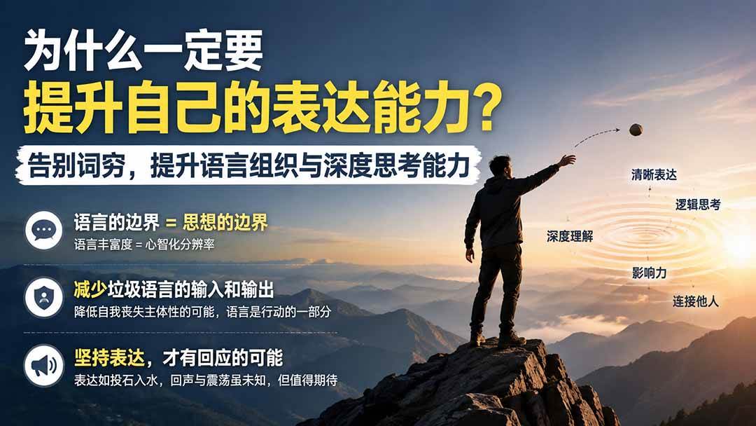 付费文章:为什么一定要提升自己的表达能力?告别词穷,提升语言组织与深度思考能力