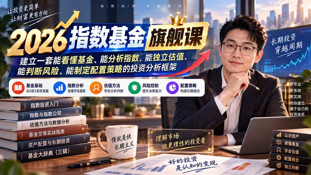 2026指数基金旗舰课|建立一套能看懂基金、能分析指数、能独立估值、能判断风险、能制定配置策略的投资分析框架