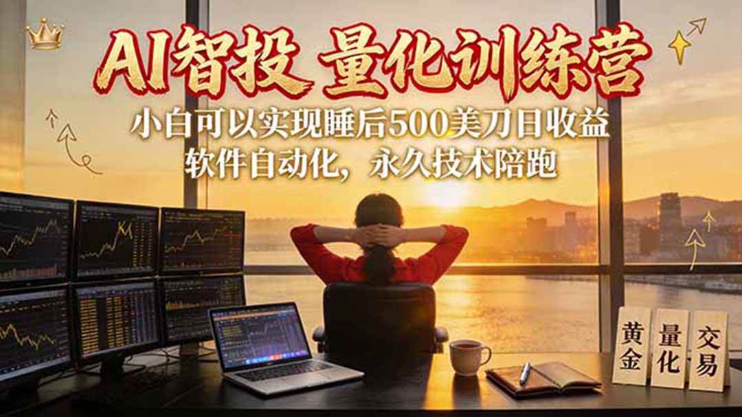 AI智投EA量化训练营【第三期】,多策略智投+防爆技术+趋势分析 ,轻松上手,矩阵放大,长期稳定。