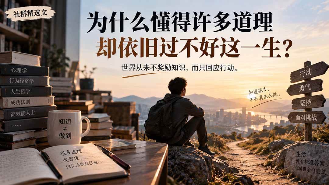 社群精选文:为什么懂得许多道理却依旧过不好这一生?