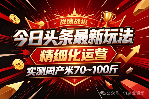 今日头条最新玩法,精细化运营,躺米,实测周产米 70~100 斤,兔米橡木,全新躺.zhuan模式