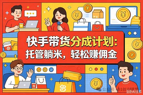 9月——快手带货分成计划:最新玩法,托管躺米,轻松赚佣金,社裙兔费橡木