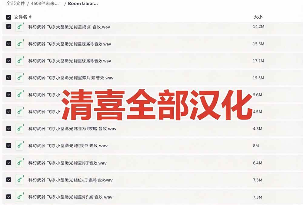 顶级音效合集!4600+种未来科幻武器开枪射击战斗音效素材合集,全部中文汉化 Boom Library – Cyber W