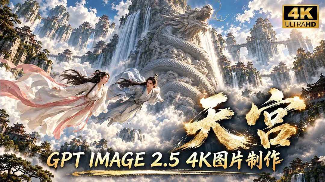 【无水印】GPT Image 2.5实测!4K到底多清楚?皮肤、手指、修图与天宫场景全面测试