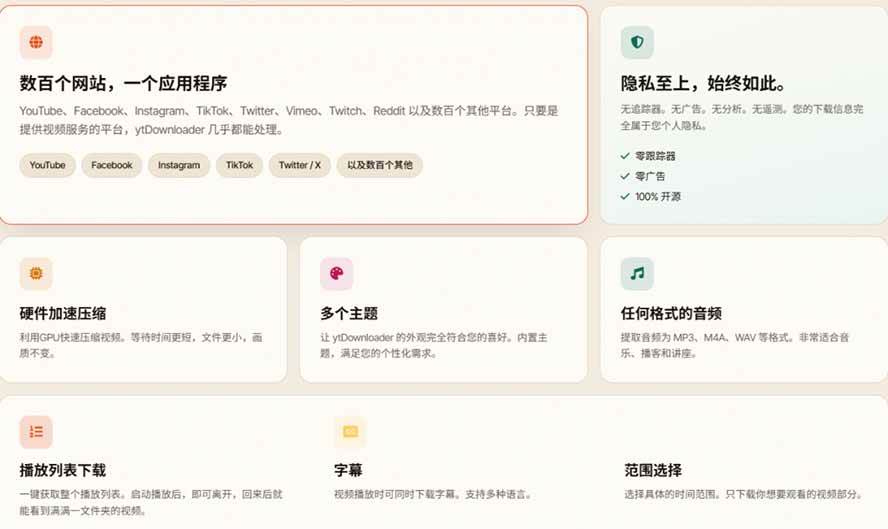 YouTube、B站超100+平台视频免费下载, 超级好用,多平台免费开源热门视频下载器 ytDownloader