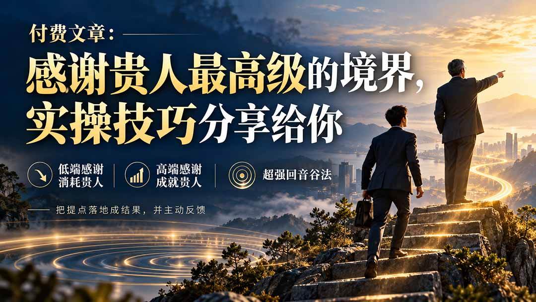 付费文章:感谢贵人最高级的境界,实操技巧分享给你