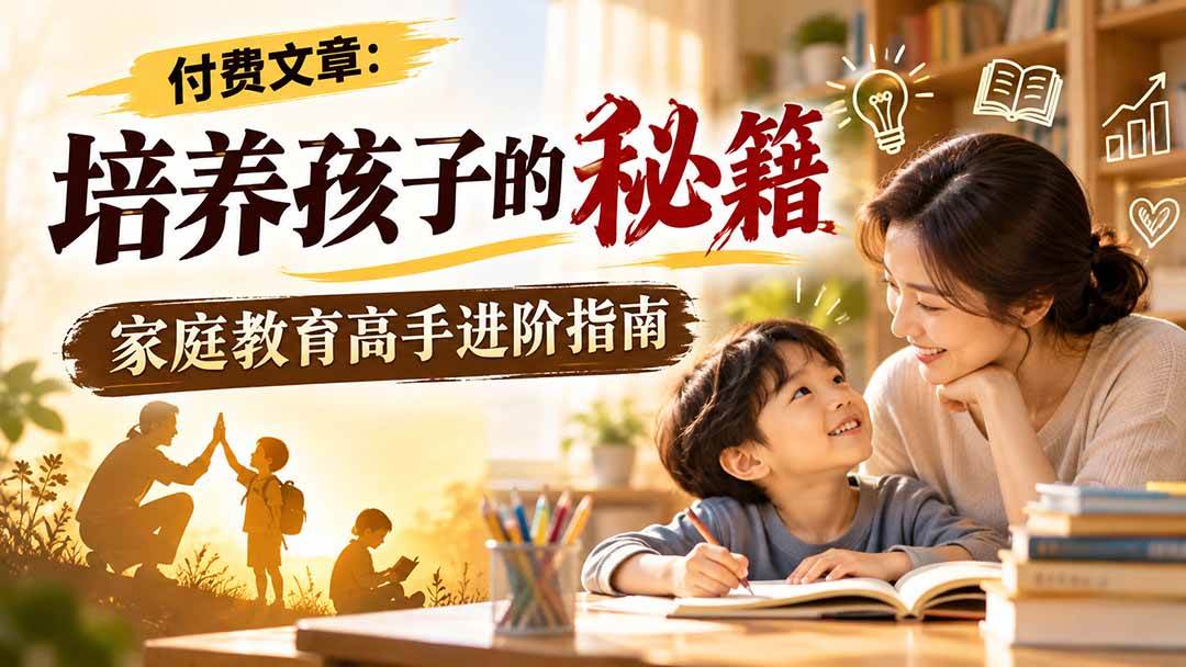 付费文章:培养孩子的秘籍,家庭教育高手进阶指南