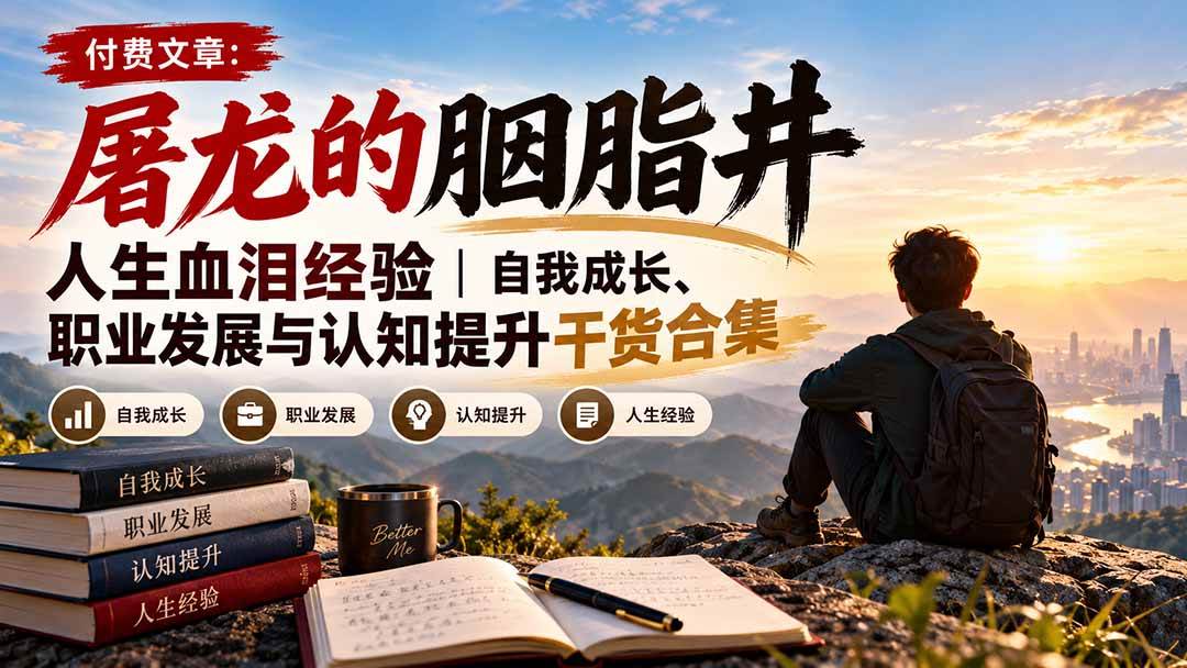 付费文章:屠龙的胭脂井人生血泪经验|自我成长、职业发展与认知提升干货合集