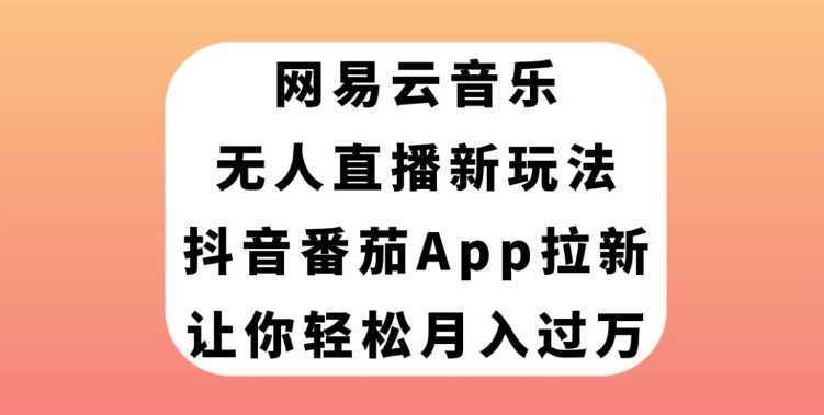 网易云音乐无人直播新玩法，抖音番茄APP拉新，让你轻松月入过万