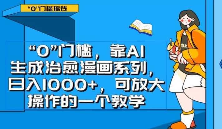 0门槛,靠AI生成治愈漫画系列,日入1000+,可放大操作的一个教学