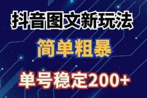 抖音图文流量变现,抖音图文新玩法,日入200+【揭秘】