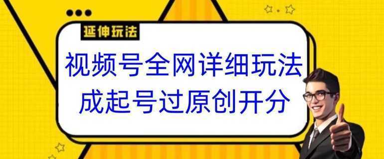 视频号全网最详细玩法，起号过原创开分成，单号日入300+【揭秘】