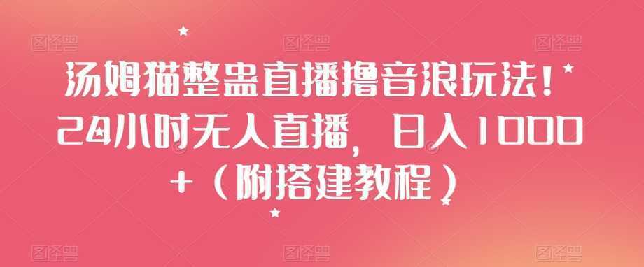 汤姆猫整蛊直播撸音浪玩法！24小时无人直播，日入1000+【揭秘】