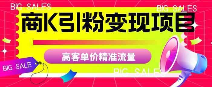 商K引粉变现项目，高客单价精准流量【揭秘】