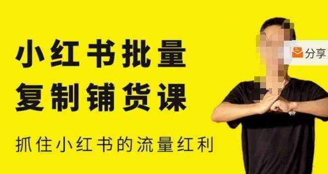 张宾·小红书批量复制铺货课,小红书0-1快速起号变现玩法,抓住小红书的流量红利