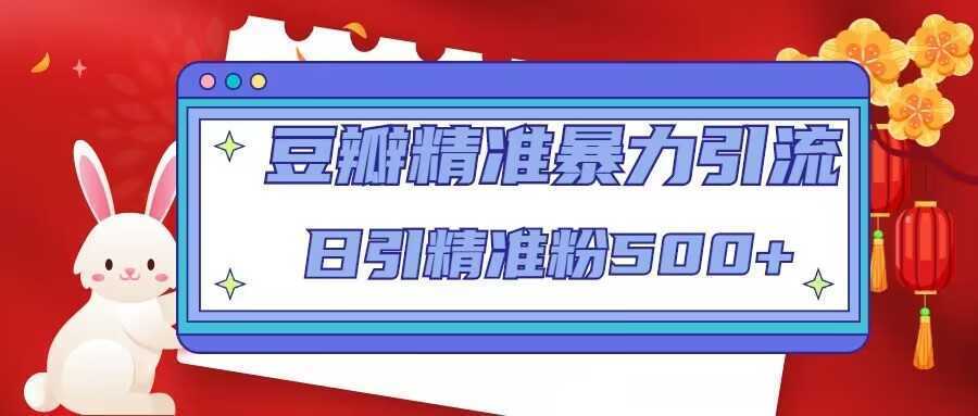 豆瓣精准暴力引流，日引精准粉500+【12课时】