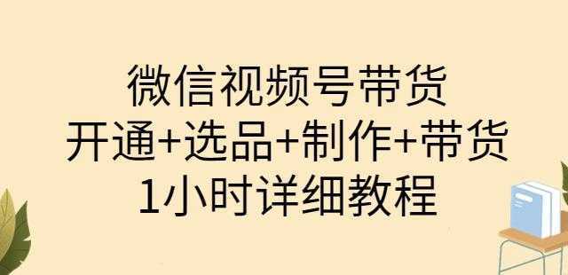 陈奶爸·微信视频号带货：开通+选品+制作+带货
