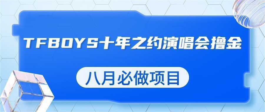 最新蓝海项目，靠最近非常火的TFBOYS十年之约演唱会流量掘金，八月必做的项目