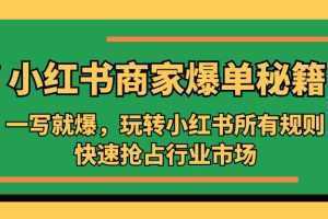 小红书·商家爆单秘籍：一写就爆，玩转小红书所有规则，快速抢占行业市场