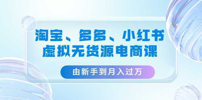 淘宝、多多、小红书-虚拟无货源电商课：由新手到月入过万