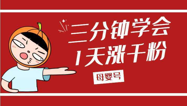 3分钟学会母婴号如何1天涨千粉【完整版】