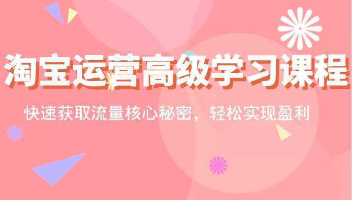 淘宝运营高级学习课程：快速获取流量核心秘密，轻松实现盈利！