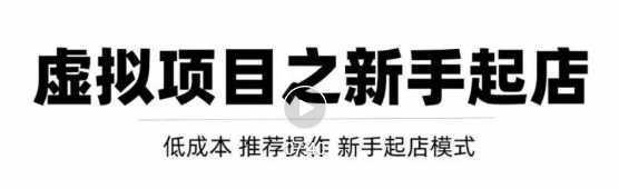 虚拟项目快速起店模式，0成本打造月入几万虚拟店铺！【视频教程】