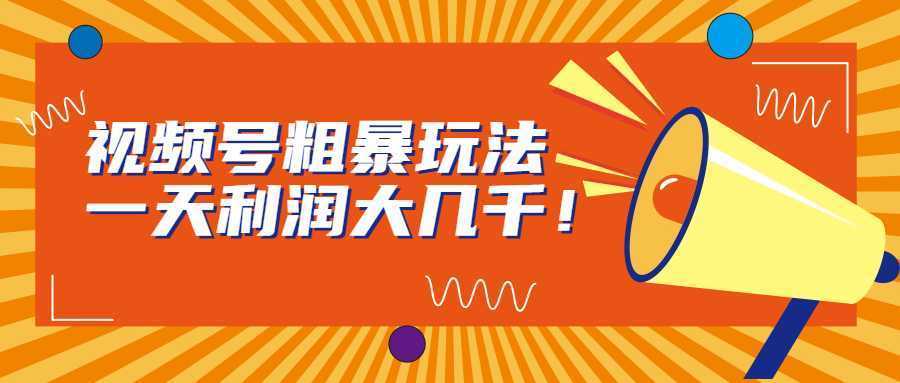 视频号粗暴玩法,一天利润大几千!