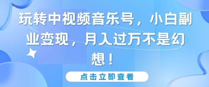 玩转中视频音乐号，小白副业变现，月入过万不是幻想【揭秘】