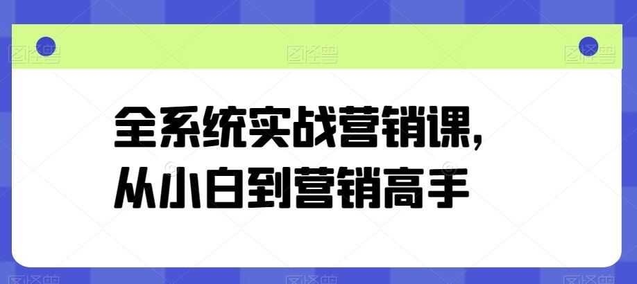 全系统实战营销课，从小白到营销高手