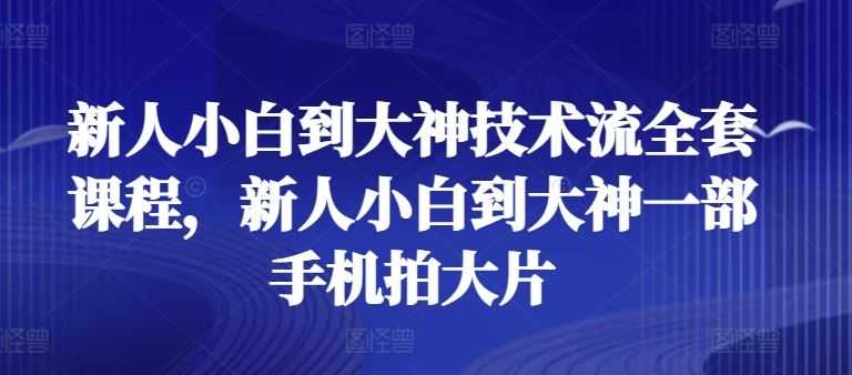 新人小白到大神技术流全套课程，新人小白到大神一部手机拍大片
