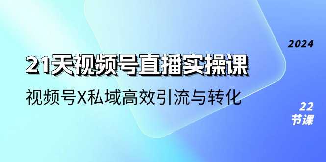 21天-视频号直播实操课，视频号X私域高效引流与转化