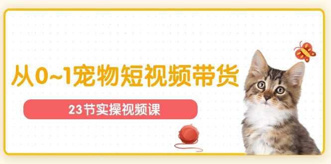 宠物行业从0~1宠物短视频带货实操课