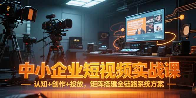 中小企业短视频实战课，认知+创作+投放，矩阵搭建全链路系统方案