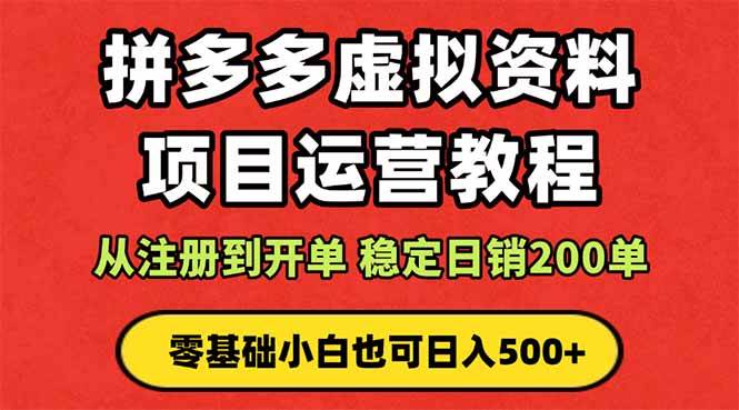 拼多多开店运营课程： 蓝海变现玩法，轻松实现睡后收入 零基础小白也可…