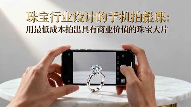 珠宝行业设计的手机拍摄课：用最低成本拍出具有商业价值的珠宝大片！