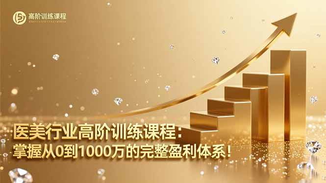医美行业高阶训练课程：掌握从0到1000万的完整盈利体系！