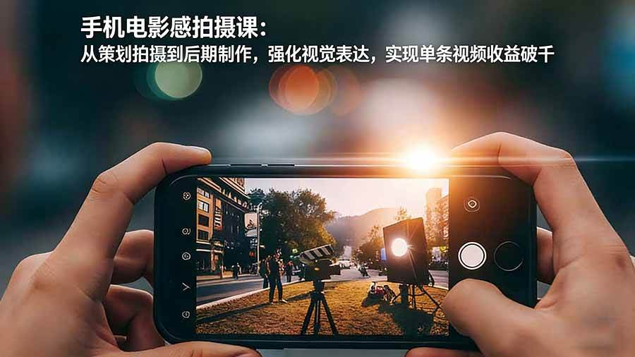 手机电影感拍摄课：从策划拍摄到后期制作，强化视觉表达，实现单条视频收益破千