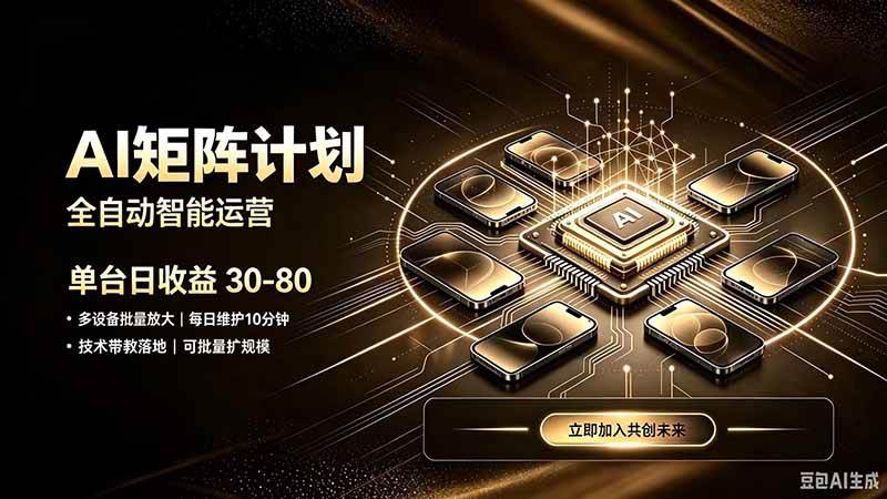 AI智能对话，矩阵规模化创业，全程技术扶持，长久稳定，日入800+
